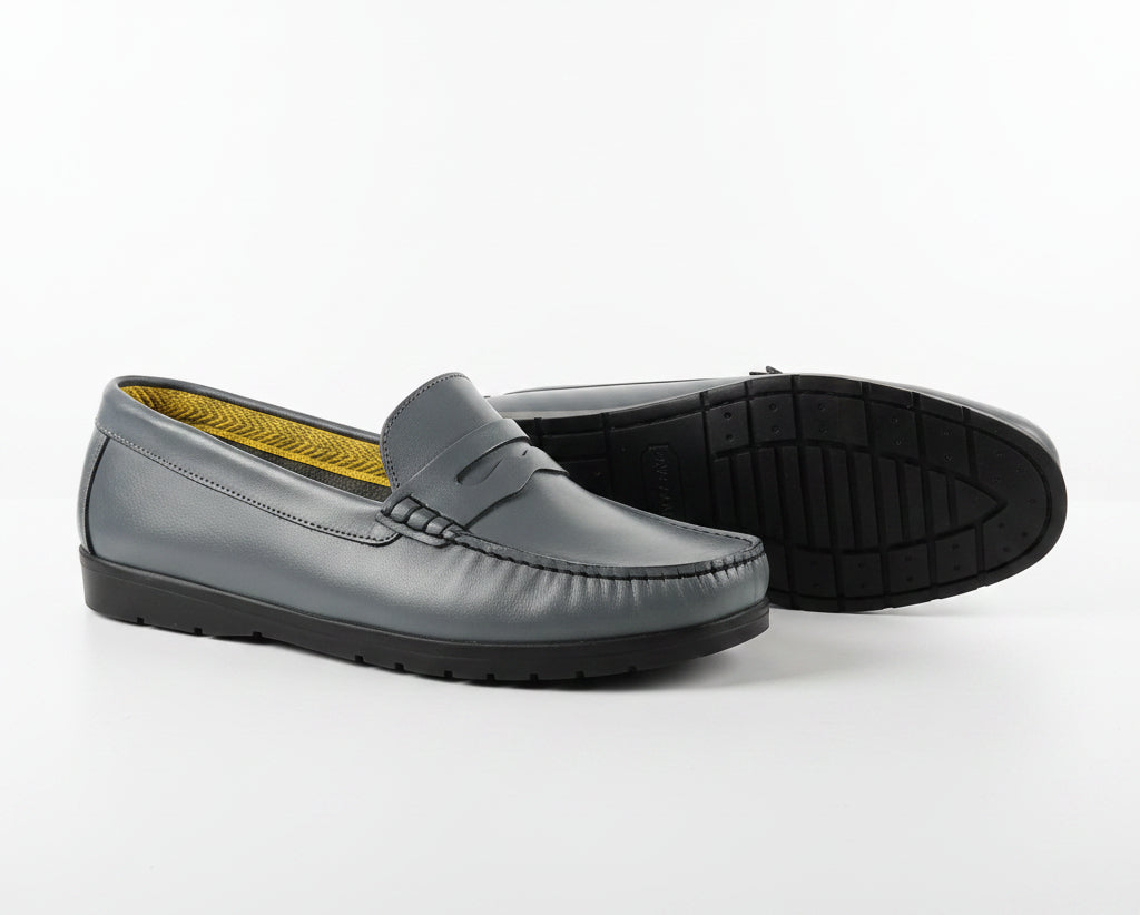 Mocassin Cuir R24 Gris