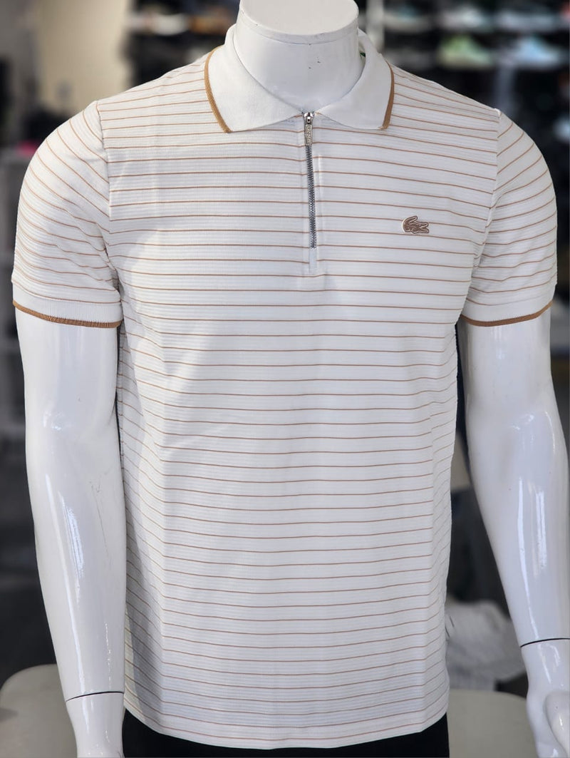 Polo Rayure Beige