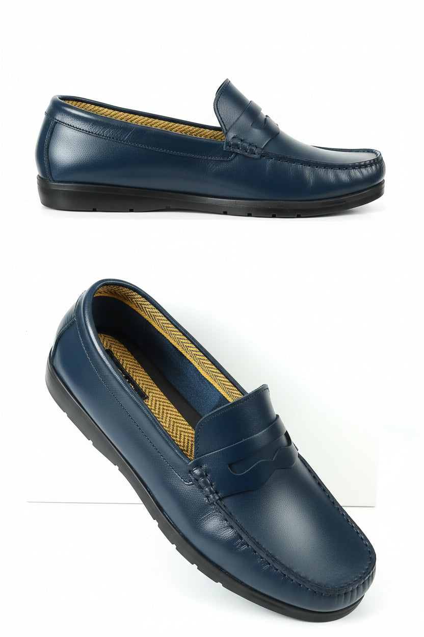 Mocassin Cuir R24 Bleu