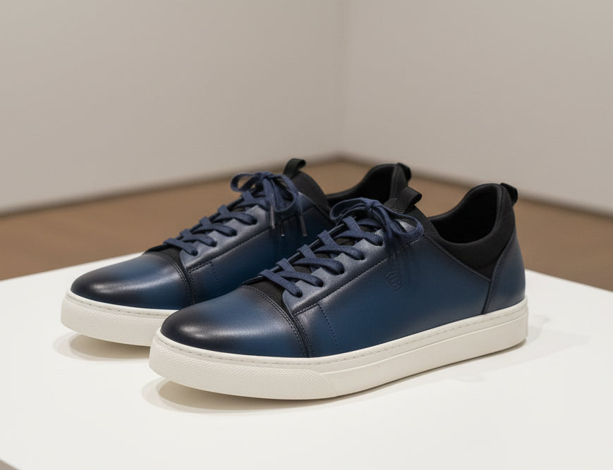 Basket Cuir 44# Bleu