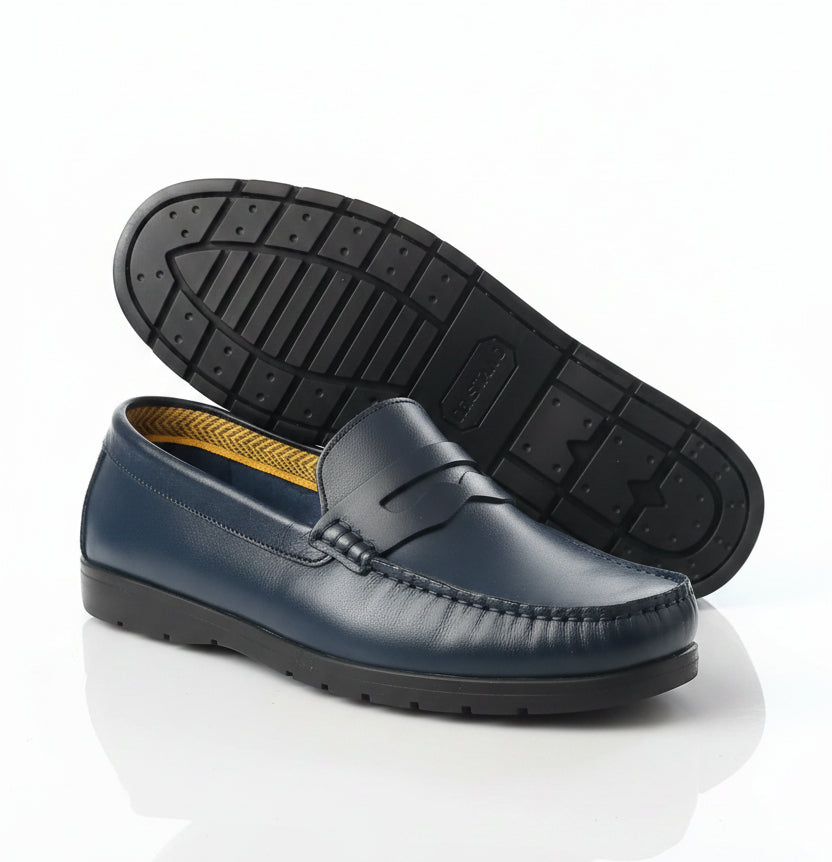 Mocassin Cuir R24 Bleu