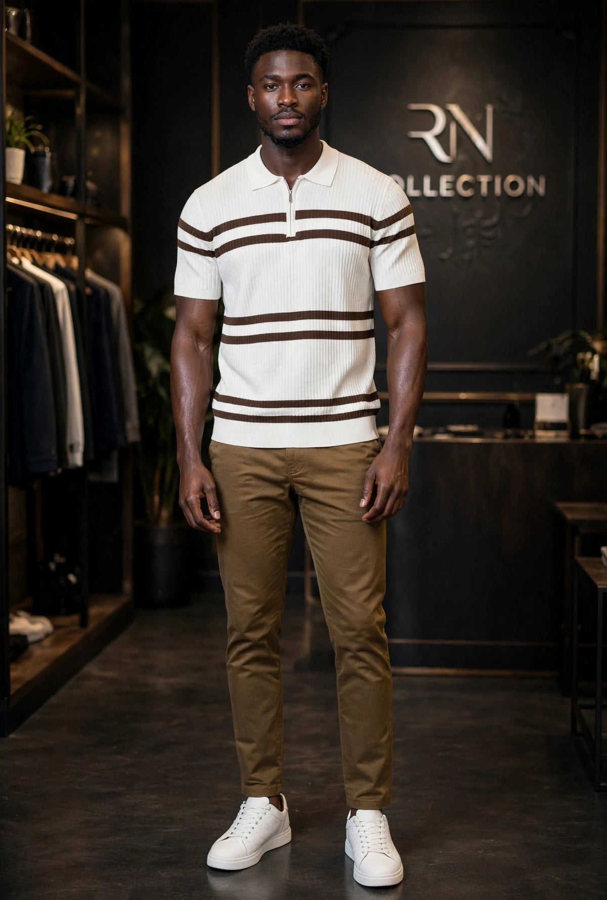 Ensemble Complet Polo + kakki + Basket Blanc
