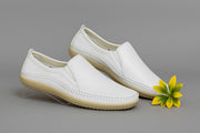 Mocassin Cuir Leger 9571# Blanc