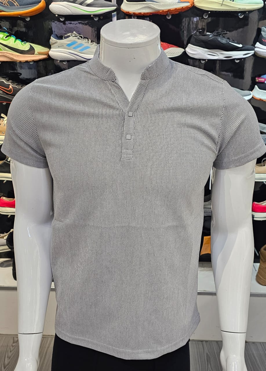 T-shirt Button Gris