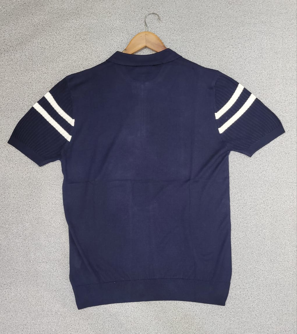 Polo maille Bleu