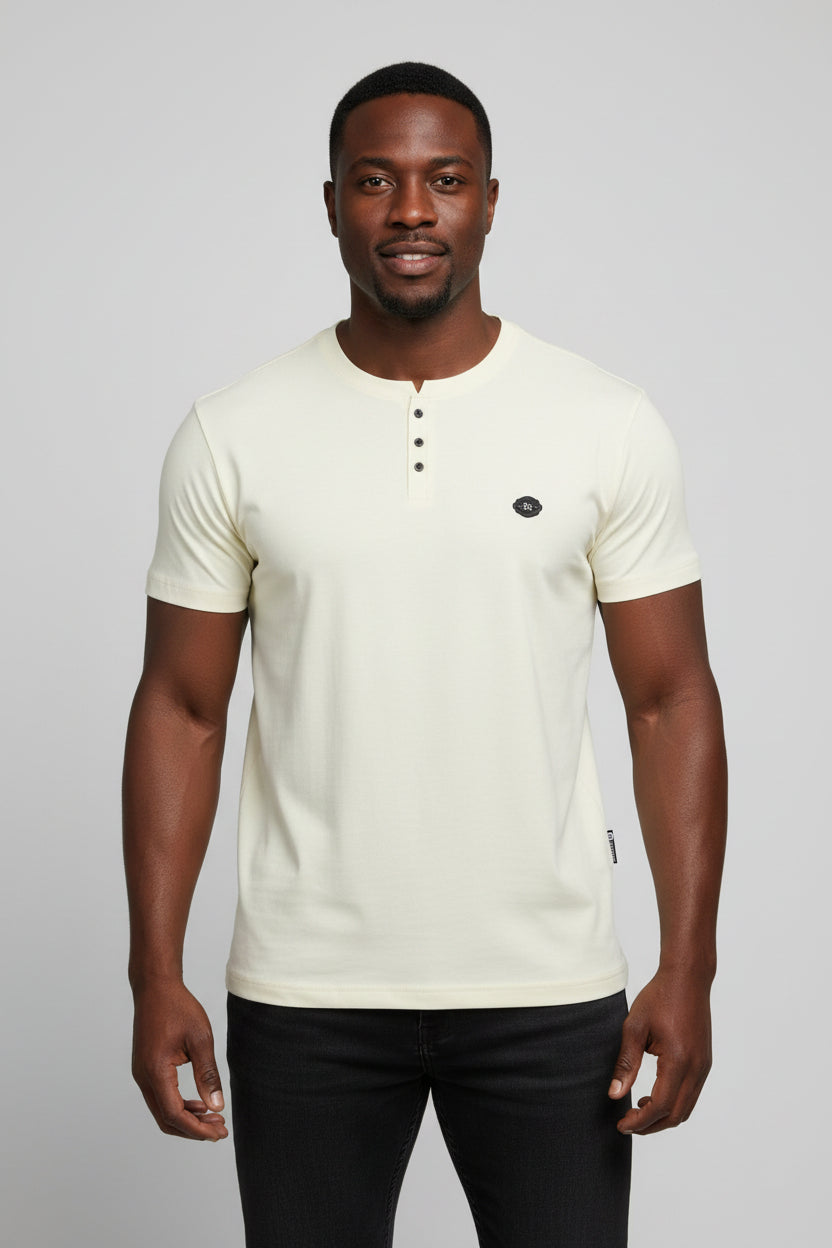 T-shirt Button Beige