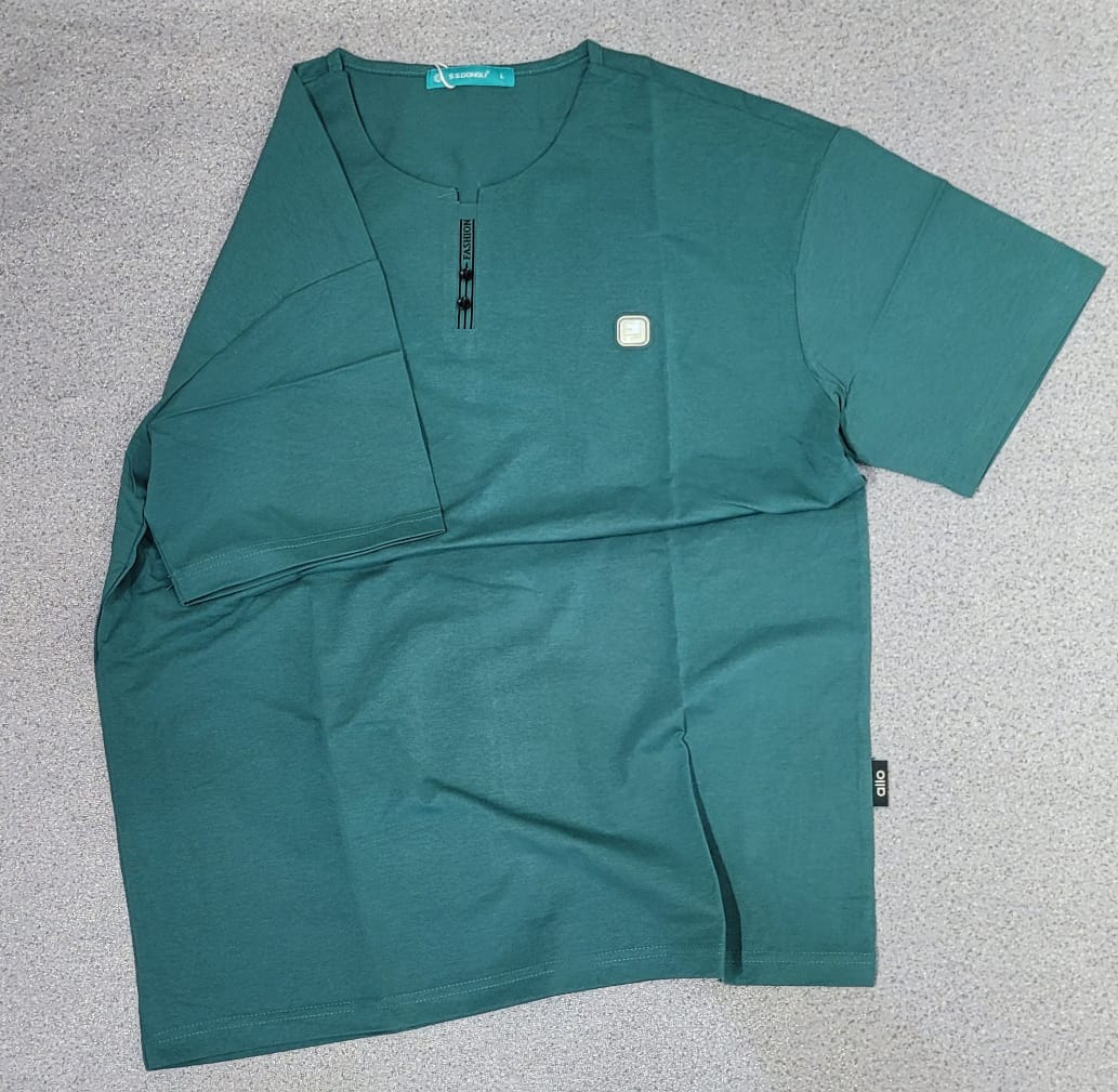 T-shirt Button Vert