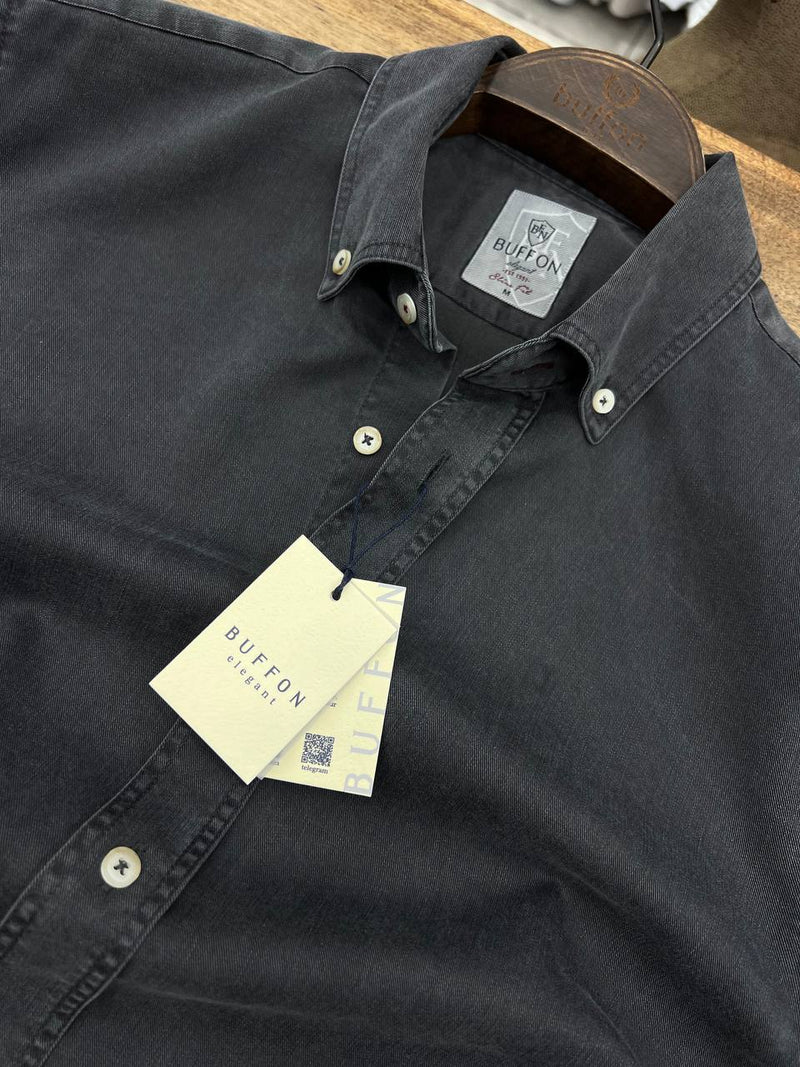 Chemise Sport Noir Delavé