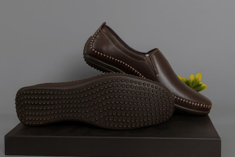 Mocassin Cuir Leger 9571# Marron