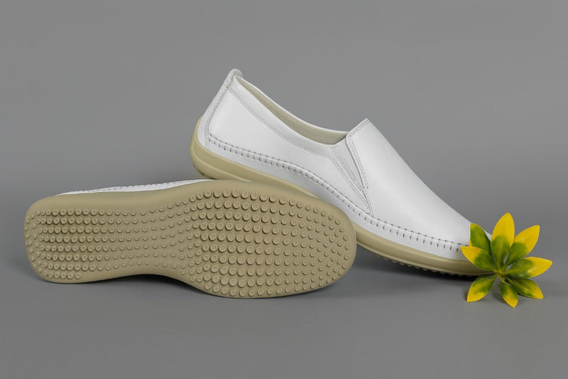 Mocassin Cuir Leger 9571# Blanc