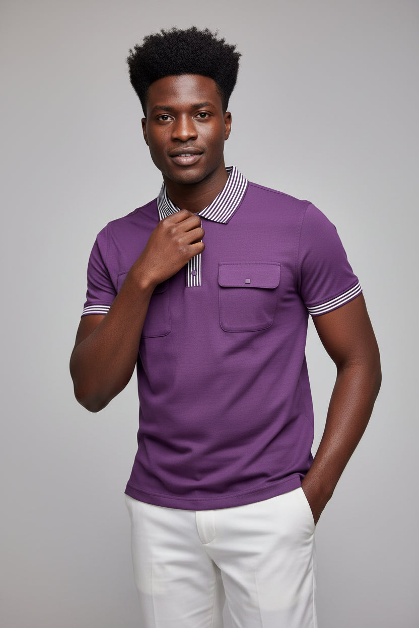 Polo Double Poche Meuve