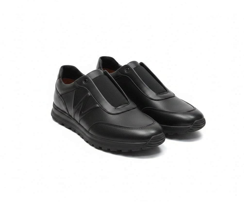Basket Cuir W Noir