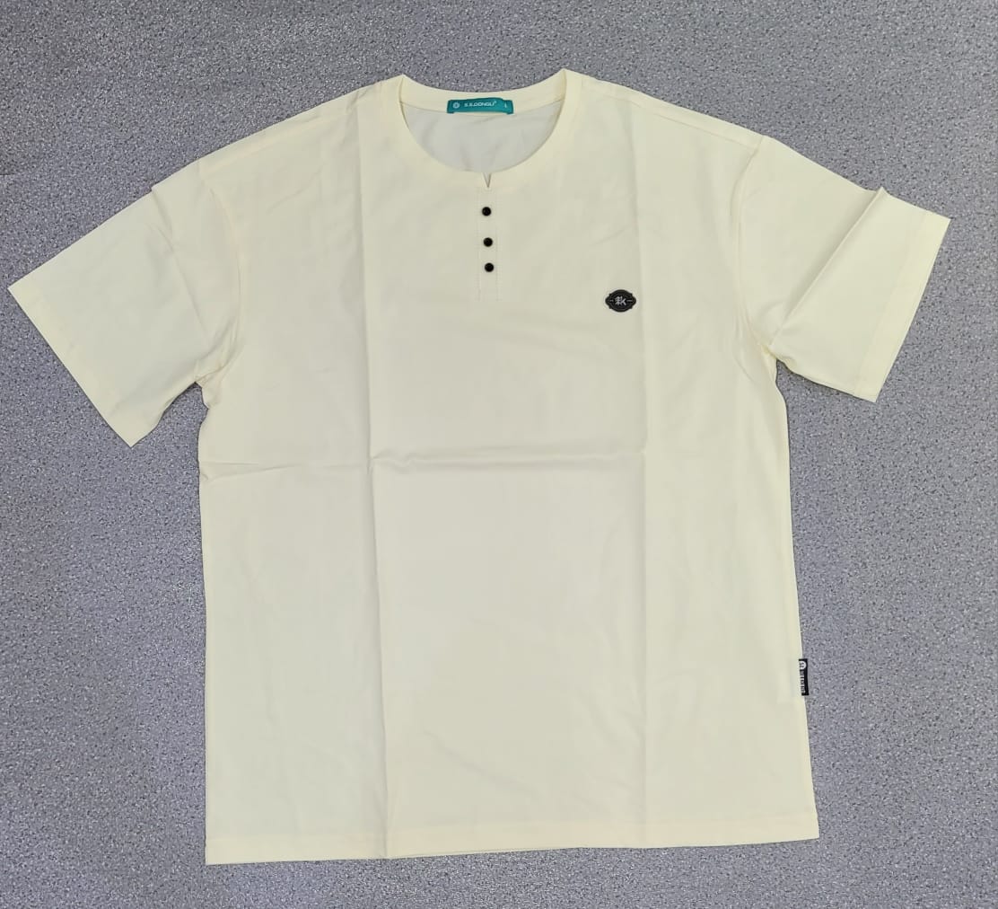 T-shirt Button Beige