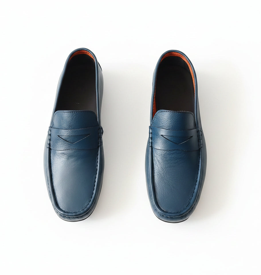 Mocassin Cuir R23 Bleu