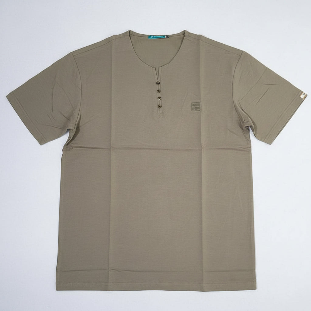 T-shirt Button Vert