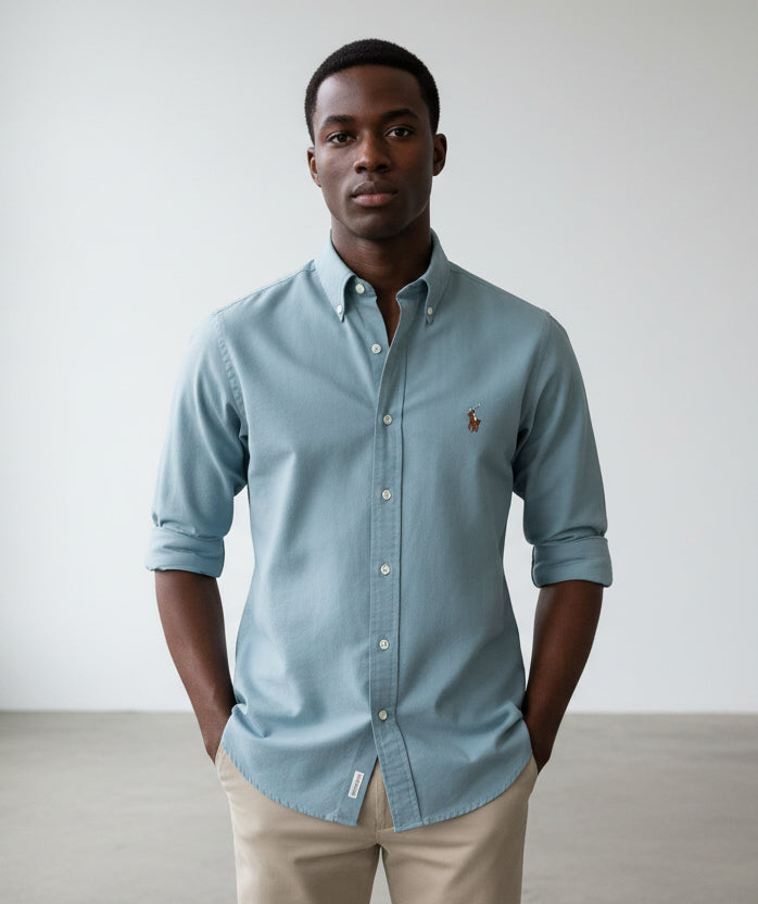 Chemise Polo Vert Ciment