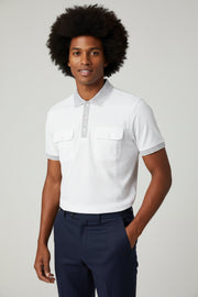 Polo Double poche Blanc