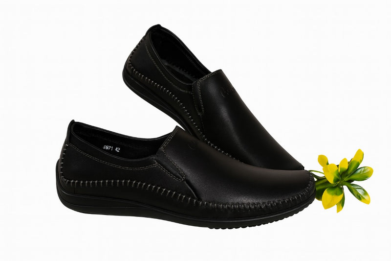 Mocassin Cuir Leger 9571# Noir