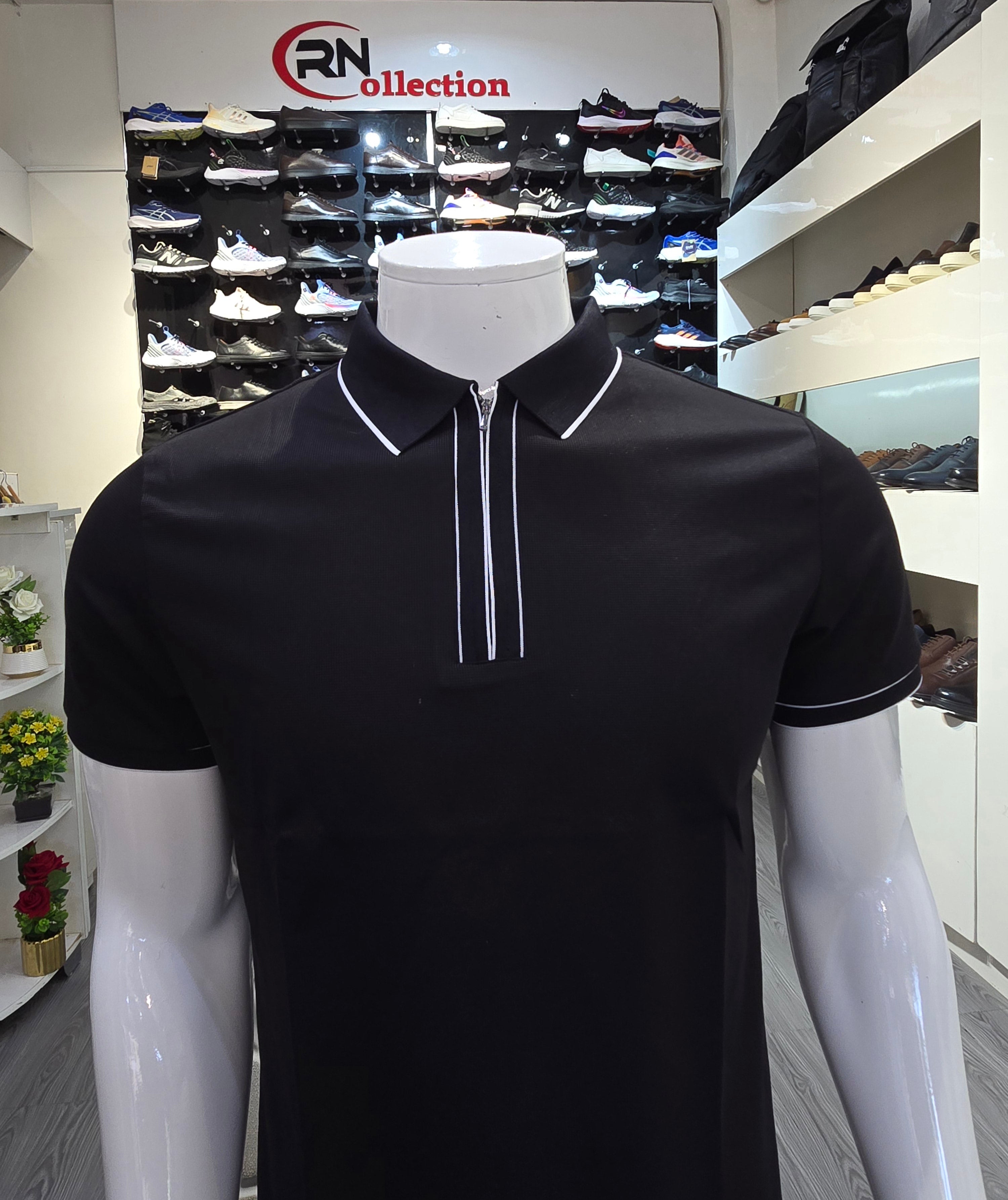 Polo Soie Glacèe Noir Fermeture