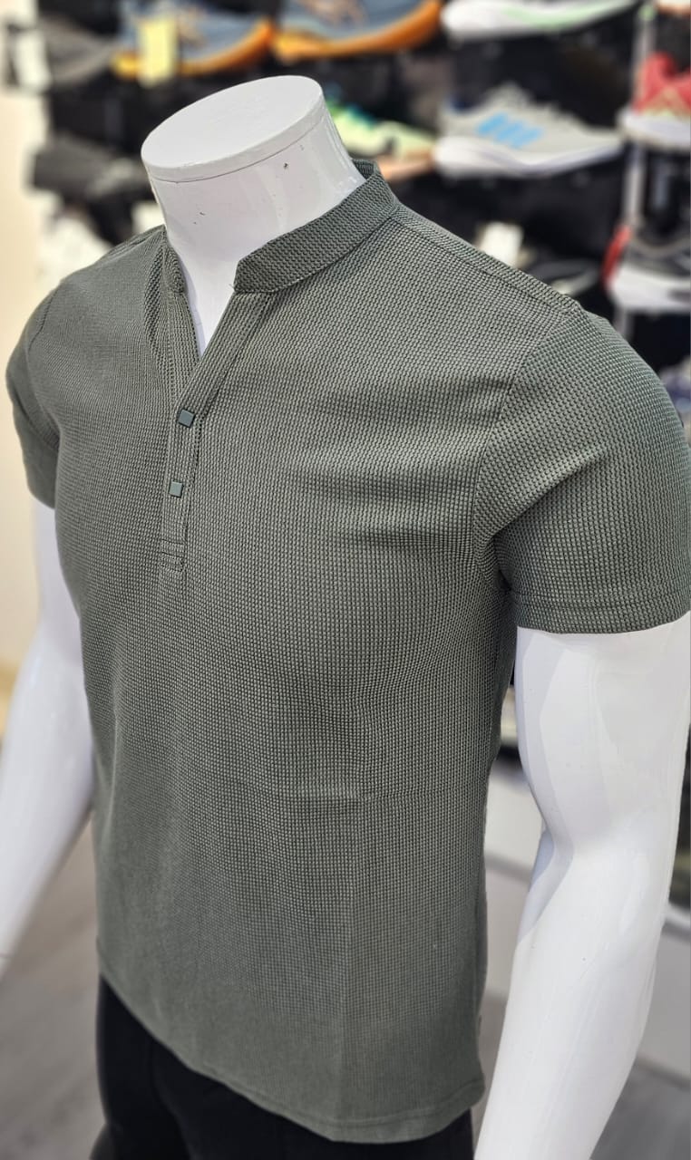 T-shirt Button Vert