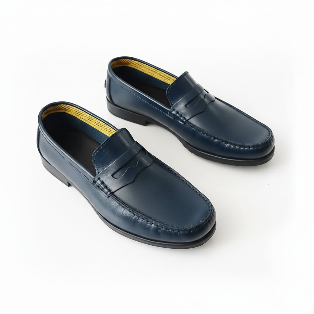 Mocassin Cuir R24 Bleu