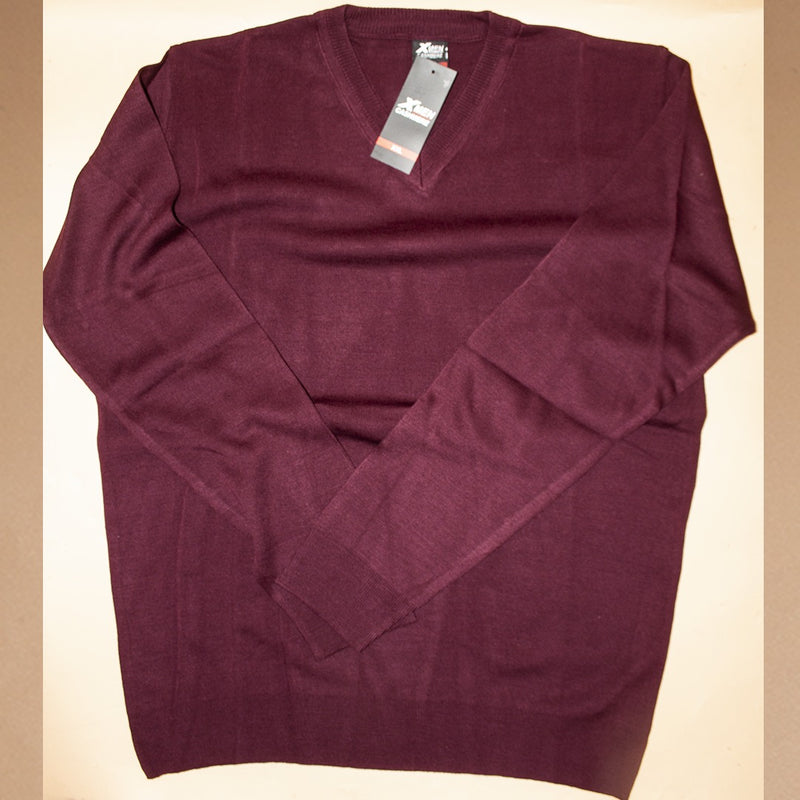 Pull Col V Rouge bordeaux – COLLECTIONRN