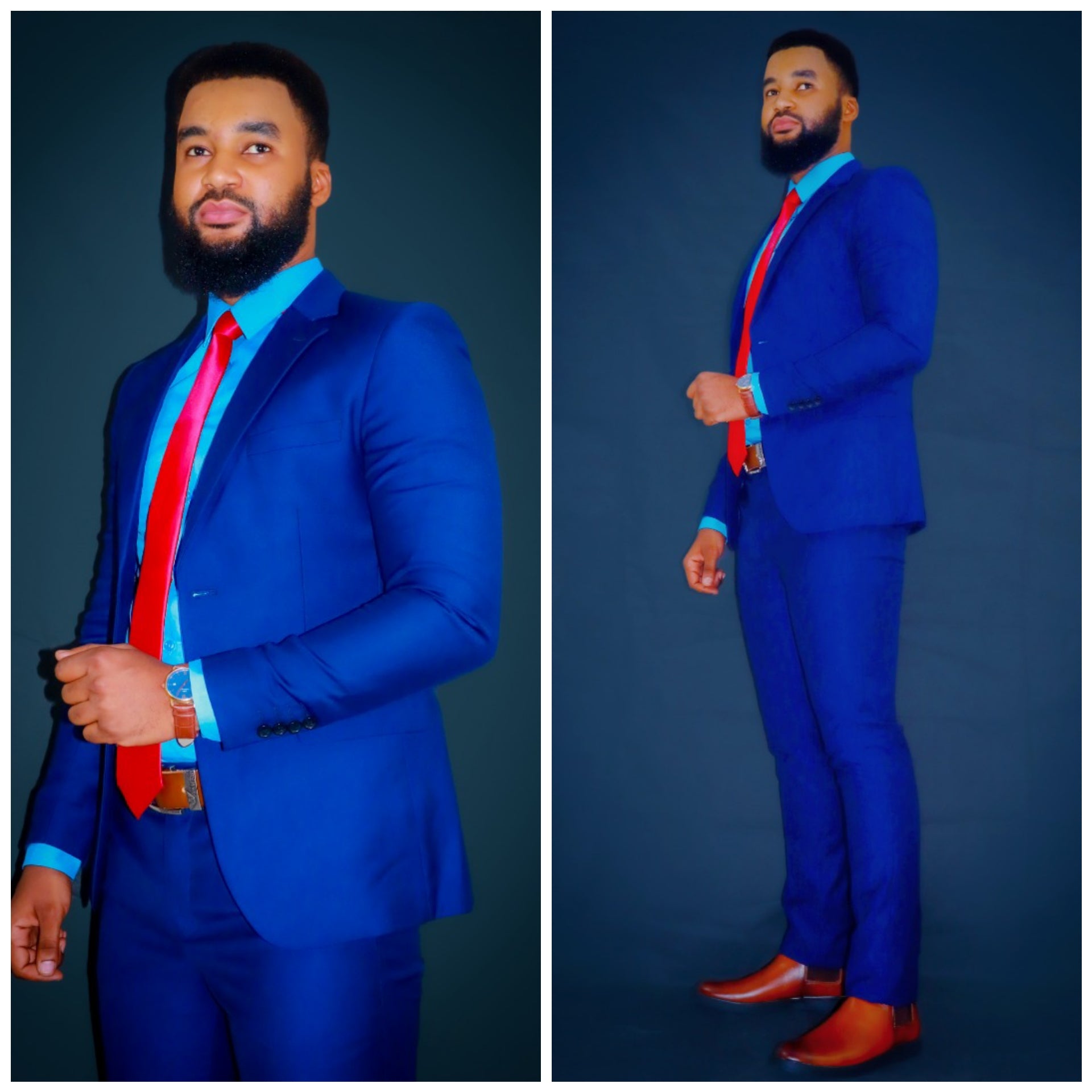 Ensemble costume bleu bic