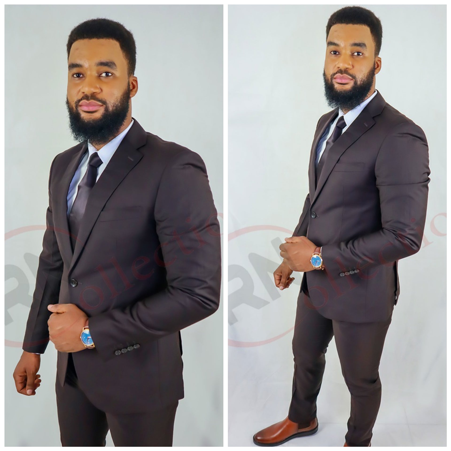 Ensemble costume marron